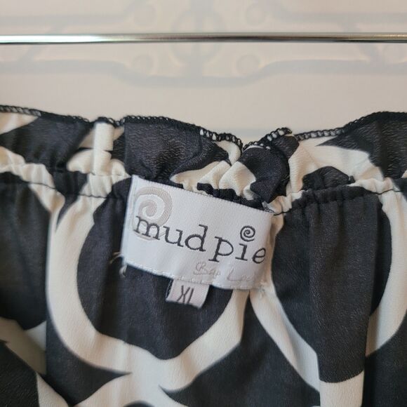 Mudpie Baglady Tube Dress Size XL Strapless Maxi Beach Black White - Picture 6 of 6